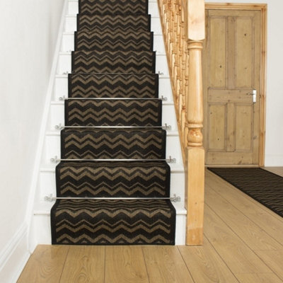 Chevron Stair Runner - Hardwearing, Non-Slip & Durable Carpet For Stairs & Staircases, Multiple Lengths - image 1