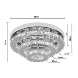 Thehotsale 36W 3-Tiers Chic Round Crystal Ceiling Light Cool White Light 35Cm Dia - thumbnail 9