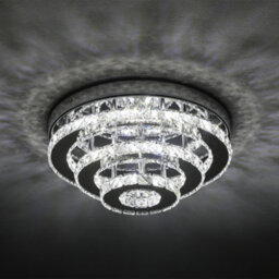 Thehotsale 36W 3-Tiers Chic Round Crystal Ceiling Light Cool White Light 35Cm Dia - thumbnail 5