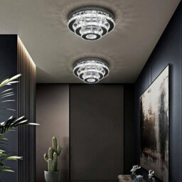 Thehotsale 36W 3-Tiers Chic Round Crystal Ceiling Light Cool White Light 35Cm Dia - thumbnail 8