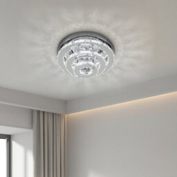 Thehotsale 36W 3-Tiers Chic Round Crystal Ceiling Light Cool White Light 35Cm Dia - thumbnail 1