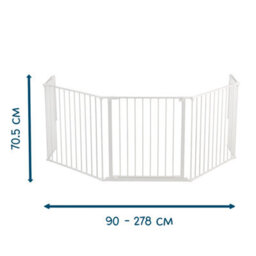 Babydan Olaf X Wide Wall Mounted Safety Gate 90 - 223Cm Room Divider, Fire Guard & Play Pen White - thumbnail 2