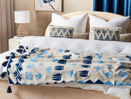 Beliani Blanket Bhind Cotton 130 X 180 Cm Beige - thumbnail 2