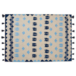Beliani Blanket Bhind Cotton 130 X 180 Cm Beige - thumbnail 4
