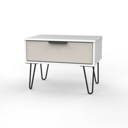 Osaka 1 Drawer Midi Bedside Cabinet In Kashmir Matt & White Matt (Ready Assembled) - thumbnail 1
