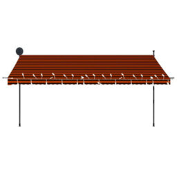 Berkfield Manual Retractable Awning With Led 400 Cm Orange And Brown - thumbnail 5