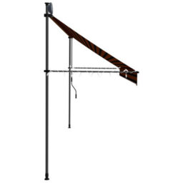 Berkfield Manual Retractable Awning With Led 400 Cm Orange And Brown - thumbnail 6