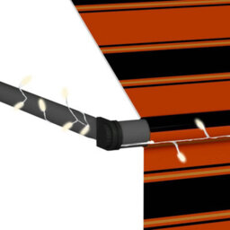 Berkfield Manual Retractable Awning With Led 400 Cm Orange And Brown - thumbnail 7