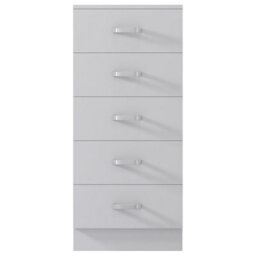 Fwstyle Tunis White 5 Drawer Chest Of Drawers Modern Bedroom Furniture (H) 90 (W) 40 (D) 40Cm - thumbnail 6