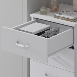 Fwstyle Tunis White 5 Drawer Chest Of Drawers Modern Bedroom Furniture (H) 90 (W) 40 (D) 40Cm - thumbnail 2