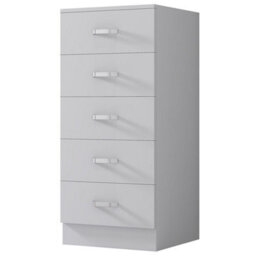 Fwstyle Tunis White 5 Drawer Chest Of Drawers Modern Bedroom Furniture (H) 90 (W) 40 (D) 40Cm - thumbnail 7