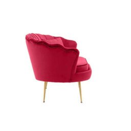 2 Seater Sofa Loveseat In Pink Velvet Fabric - thumbnail 3