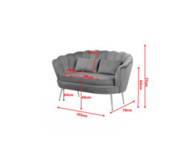 2 Seater Sofa Loveseat In Pink Velvet Fabric - thumbnail 6