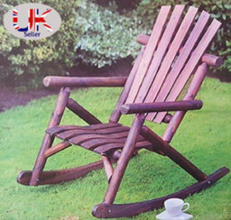 Spot On Dealz Garden Rocking Chair Burntwood Wooden Rocker Swinging Patio Balcony Porch Deck Gardens Lounge Indoor & Outdoor - thumbnail 5