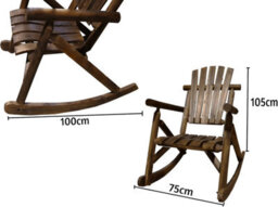 Spot On Dealz Garden Rocking Chair Burntwood Wooden Rocker Swinging Patio Balcony Porch Deck Gardens Lounge Indoor & Outdoor - thumbnail 2