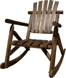 Spot On Dealz Garden Rocking Chair Burntwood Wooden Rocker Swinging Patio Balcony Porch Deck Gardens Lounge Indoor & Outdoor