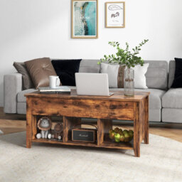 Costway Lift Top Coffee Table Modern Wooden Lift Top Dining Cocktail Table Living Room - thumbnail 5