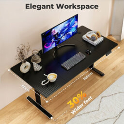 Levede Electric Standing Desk Adjustable Height Black Metal Frame - thumbnail 5