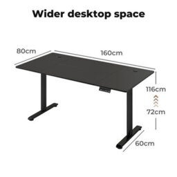 Levede Electric Standing Desk Adjustable Height Black Metal Frame - thumbnail 4