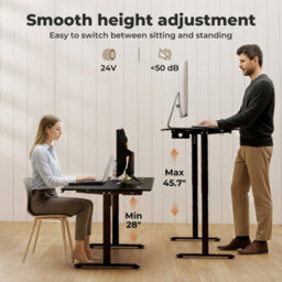 Levede Electric Standing Desk Adjustable Height Black Metal Frame - thumbnail 7