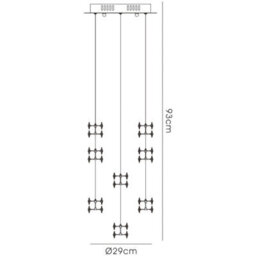 Luminosa Lighting Luminosa Nico Pendant 9 Light G4 Polished Chrome/crystal, Not Led/cfl Compatible - thumbnail 3