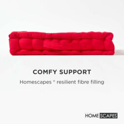 Homescapes Cotton Red Floor Cushion, 40 X 40 Cm - thumbnail 4