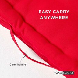 Homescapes Cotton Red Floor Cushion, 40 X 40 Cm - thumbnail 5