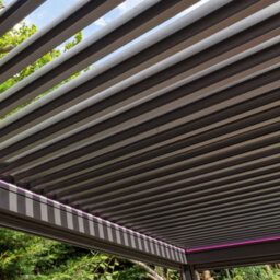 Pergostet 3M X 3M Pergola With 3 Drop Sides And Led Lighting In Grey - thumbnail 4
