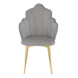 Orsina Comfortable Grey Velvet Dining Chair, Durable & Adjustable Velvet Office Chair, Backrest Grey Accent Chair - thumbnail 2