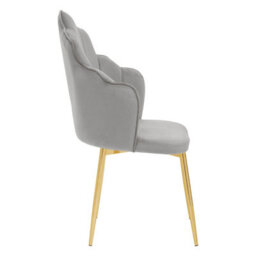 Orsina Comfortable Grey Velvet Dining Chair, Durable & Adjustable Velvet Office Chair, Backrest Grey Accent Chair - thumbnail 3