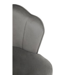 Orsina Comfortable Grey Velvet Dining Chair, Durable & Adjustable Velvet Office Chair, Backrest Grey Accent Chair - thumbnail 4