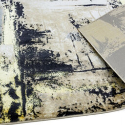 Yellow Modern Easy To Clean Abstract Rug For Dining Room Bedroom And Living Room-80Cm X 150Cm - thumbnail 4