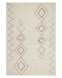 Beliani Beige Cotton Rug 140 X 200 Cm Hand-Tufted Geometric - thumbnail 1
