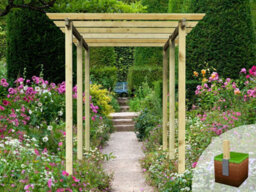 Edecks Royal Walkway Wooden Garden Pergola (W 2400mm X D 3600mm) With Bolt Down Anchors (2.7M) - thumbnail 1