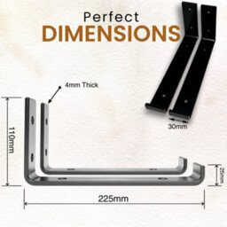 MKGT 2X Heavy Duty Industrial Shelf Brackets, Rustic Scaffold Board Brackets For Floating Shelves Wall-Mounted Shelving Brackets - thumbnail 3