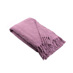 Appletree Chenille Eco-Friendly Textured Purple Throw - thumbnail 2