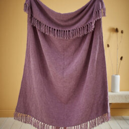 Appletree Chenille Eco-Friendly Textured Purple Throw - thumbnail 3
