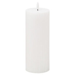Hill Interiors Luxe Collection Ribbed Natural Glow Electric Candle White (23Cm X 9Cm X 9Cm) - thumbnail 2