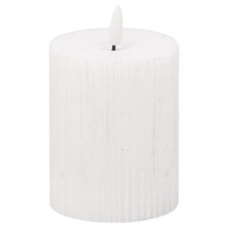 Hill Interiors Luxe Collection Ribbed Natural Glow Electric Candle White (23Cm X 9Cm X 9Cm) - thumbnail 3