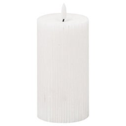 Hill Interiors Luxe Collection Ribbed Natural Glow Electric Candle White (23Cm X 9Cm X 9Cm) - thumbnail 1