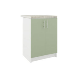 Jd Greta Kitchen Base Unit 600mm Storage Cabinet With Door Shelf 60Cm Sage Green Matt With Worktop - thumbnail 1