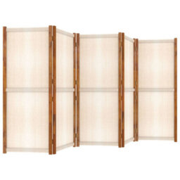 Berkfield 5-Panel Room Divider Cream White 350X180 Cm - thumbnail 4