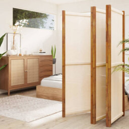 Berkfield 5-Panel Room Divider Cream White 350X180 Cm - thumbnail 3