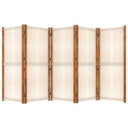 Berkfield 5-Panel Room Divider Cream White 350X180 Cm - thumbnail 5