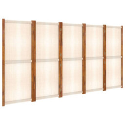 Berkfield 5-Panel Room Divider Cream White 350X180 Cm - thumbnail 2