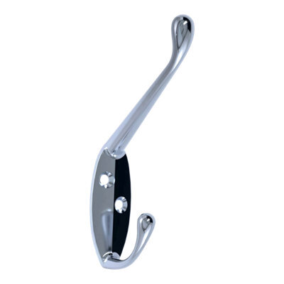 GoodHome Chrome Effect Zinc Alloy Wall-Mounted Hat & Coat Hook (H)27.5mm (D)45mm - image 1