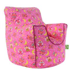 Bean Lazy Cotton Pink Owl Bean Bag Arm Chair With Beans Child / Teen Size - thumbnail 2