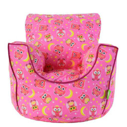 Bean Lazy Cotton Pink Owl Bean Bag Arm Chair With Beans Child / Teen Size