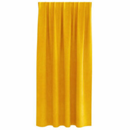Berkfield Blackout Curtains With Top Tape 2 Pcs Mustard Yellow Velvet - thumbnail 3