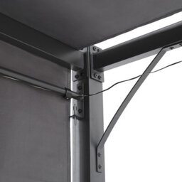 Beliani Premier Pergola Grey Steel 310 X 310 Cm Square Pavilion With Sliding Canopy And Solar Led Lights - thumbnail 6